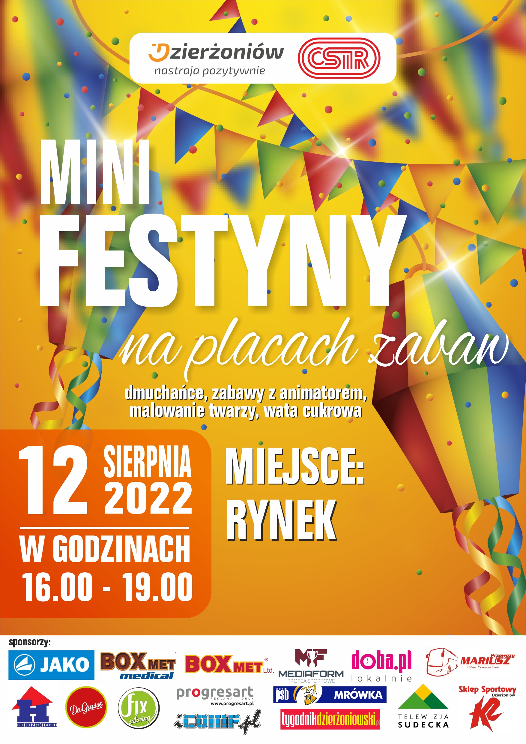 Plakat Festyny na Placach zabaw_2022_12 sierpnia