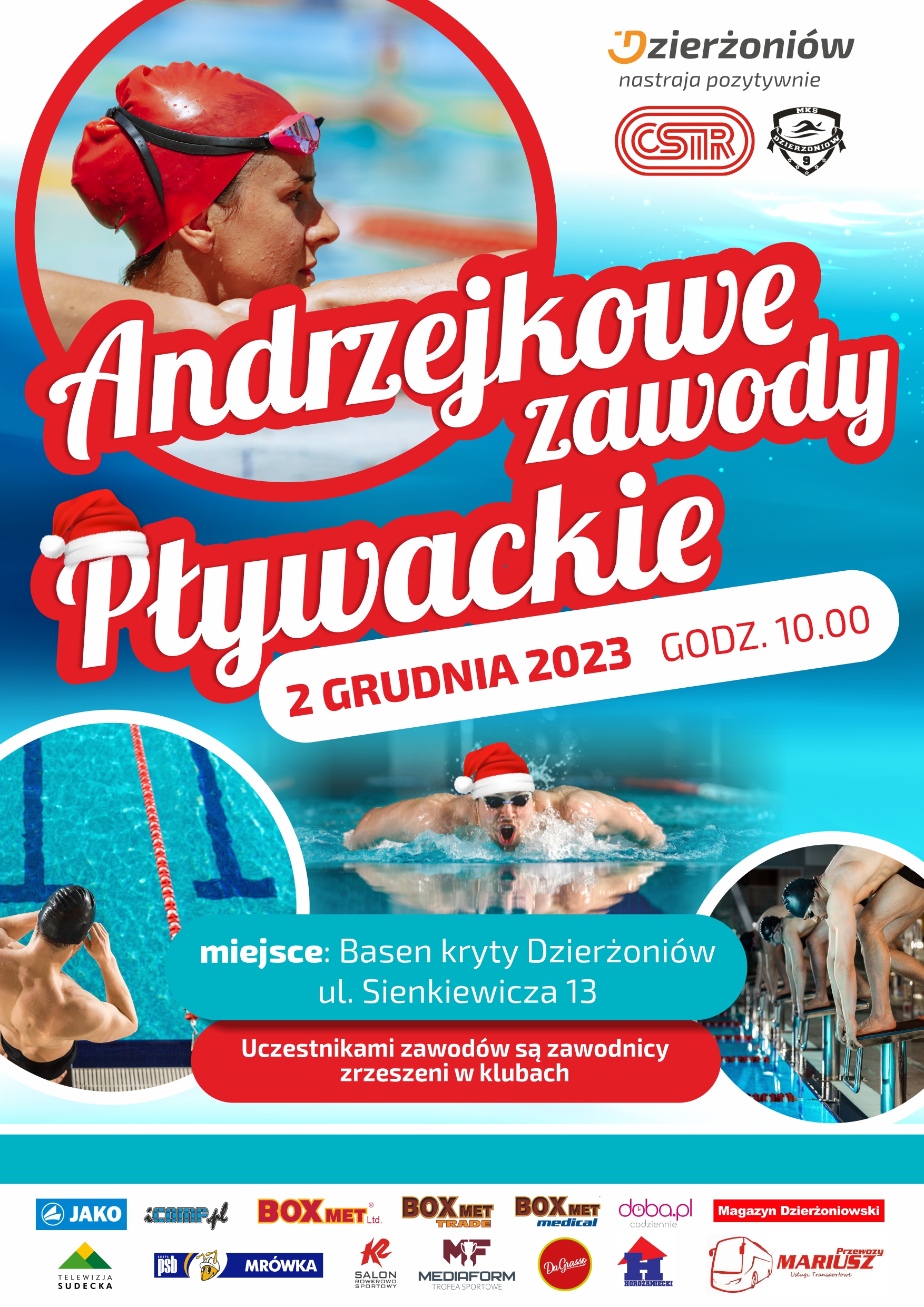 Plakat Andrzejkowe zawody pływackie_2023